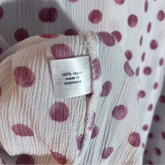 Lane Bryant popover Top vacation cruise Polka Dot Shirt Gauzy Flutter Sleeve 24 - Picture 4 of 13